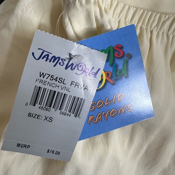Jams World French Vanilla Elastic Waist Pants size Extra Small NWT - Picture 5 of 6